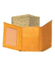 Men's Genuine Exotic Animal Skin Full Quill Ostrich Trifold Black,Cognac,Bone,Buttercup,Kango