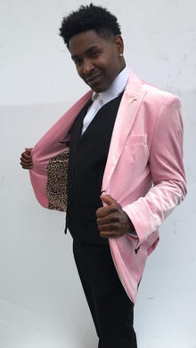 Men's Wedding / Prom Slim Fit Blazer Pink Velvet Sport Coat