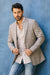 Men’s Heather Beige Cowboy Sport Coat – Classic Elbow Patch Jacket