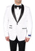 Men'S White 1 Button Tuxedo Modern Geometric Pattern Super 150'S Viscose Blend Dinner Jacket