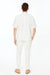 Mens White Banded Collar Two-Piece Set – Short Sleeve Shirt and Pants Banded Collar Linen Fabric
