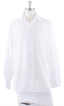 Men's 2 Piece White Casual Casual Two Piece Mens Walking Outfit For Sale Pant Sets Suit Set (Shirt & Pants Included ) all white outfits for men
