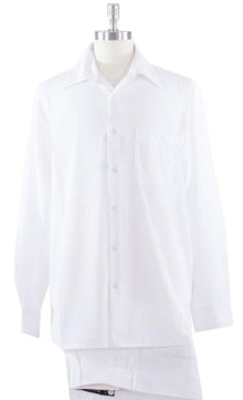 Men's 2 Piece White Casual Casual Two Piece Mens Walking Outfit For Sale Pant Sets Suit Set (Shirt & Pants Included ) all white outfits for men