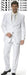 skinny Cool Light Weight 2or3 Button Taper Slim Cut Suit  - All White Suit