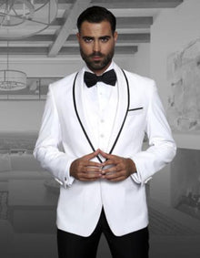 Men'S Fashion Tux By Statement Suits Clothing Confidence Genova White