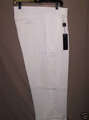 Long Rise Big Leg Slacks White Deep Pleat-Wide Leg 22- Inch\ Around The Bottom Pleated Baggy Dress Trousers Unhemmed Unfinished Bottom