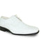 Men's White Lace Up Square Toe Shiny Shoe