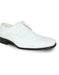 Men's White Lace Up Square Toe Shiny Shoes