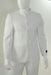 2 Piece Mandarin Collar Suit Fabric Covered Buttons-White