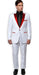 Slim Tux White with red lapel