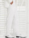Jean Yves White Plain Front Tuxedo Dress Pants unhemmed unfinished bottom