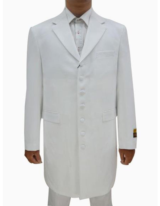 Men's White Seven Button Zoot Suits