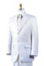 Men's White Sharkskin Rhinestone 3 Piece Entertainer Suit - All White Suit
