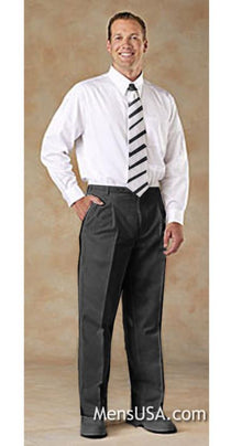 Mens Charcoal Gray Pleated Pants / Slacks