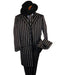 SHIMMERY GANGSTER Black And Bold Pronounce White Stripe ~ Pinstripe Fashion Limited Edition