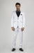 White and Black Lapel Slim Fitted Suit Tuxedo Looking