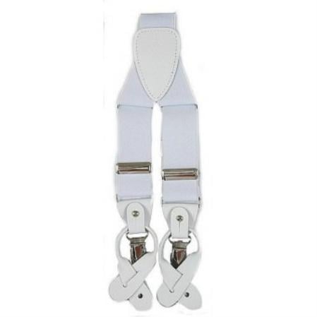 Men'S Classic White Metallic Suspender