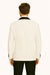 Mens White Swirl Embroidered Tuxedo Jacket with Black Satin Shawl Lapel and Matching Bow Tie