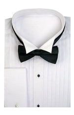 Mens Tuxedo Shirt Wing Collar With Bow-Tie Set French Cuff White Men'S Dress Shirt