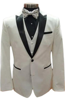 White Two Button Peak Lapel Tuxedo