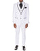 Mens 2 Button Satin Trim Prom Tuxedo in White & Black