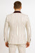 Mens White and Black Pinstripe Tuxedo with Velvet Shawl Lapel and Matching Bow Tie