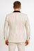 Mens White and Burgundy Pinstripe Tuxedo with Velvet Shawl Lapel and Matching Bow Tie