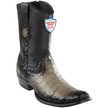 Men's Wild West Caiman Belly Dubai Toe Short Boots 279B82