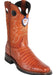 Mens Wild West Caiman Belly Skin Rodeo Toe Boot Cognac