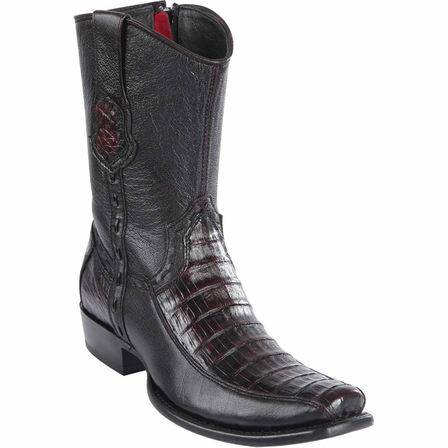 Men's Wild West Caiman Belly with Deer Dubai Toe Short BootS 279BF82