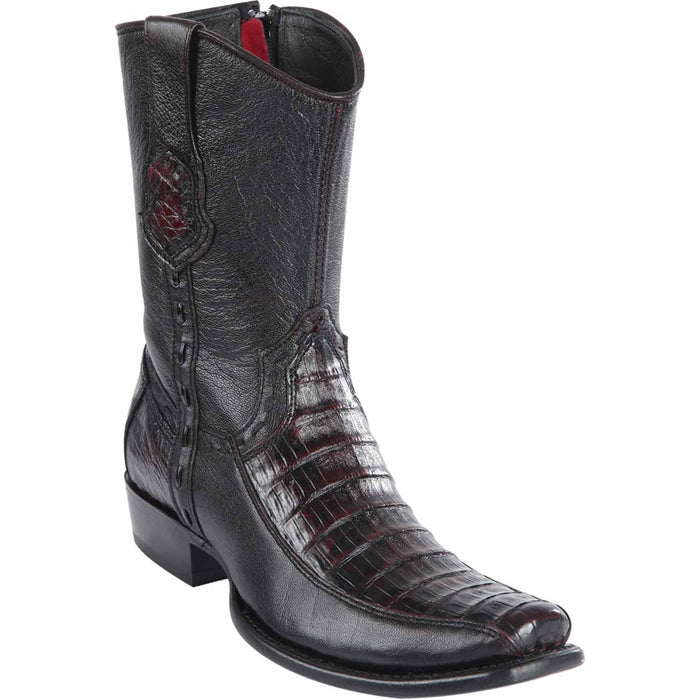 Men's Wild West Caiman Belly with Deer Dubai Toe Short BootS 279BF82