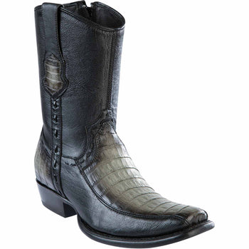 Men's Wild West Caiman Belly with Deer Dubai Toe Short BootS 279BF82
