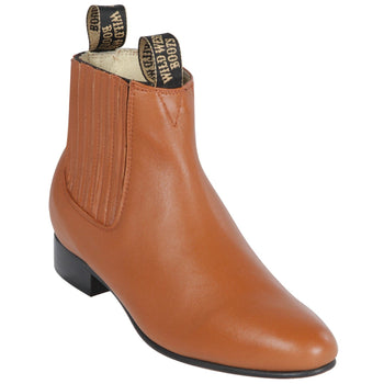 Men's Wild West Deer Skin Round Toe Charro Short Boots 261251