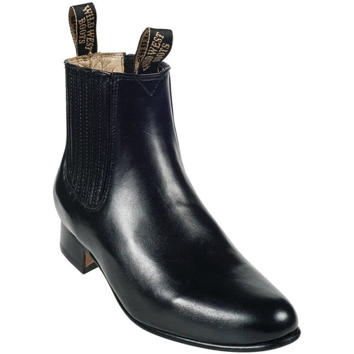 Men's Wild West Deer Skin Round Toe Charro Short Boots 26151