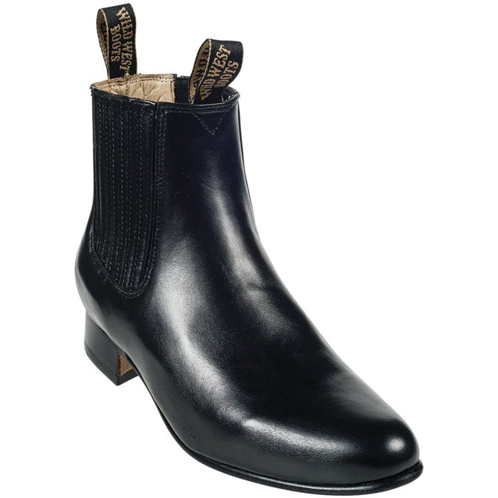 Men's Wild West Deer Skin Round Toe Charro Short Boots 26151