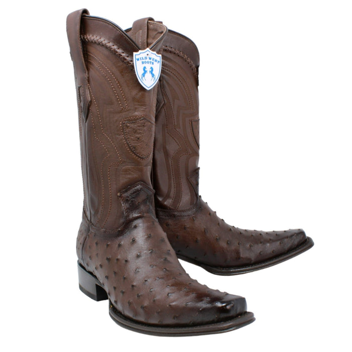 Men's Wild West Full Quill Ostrich European Toe Boots 277L03