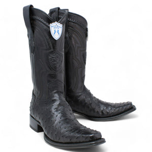 Men's Wild West Full Quill Ostrich European Toe Boots 277L03