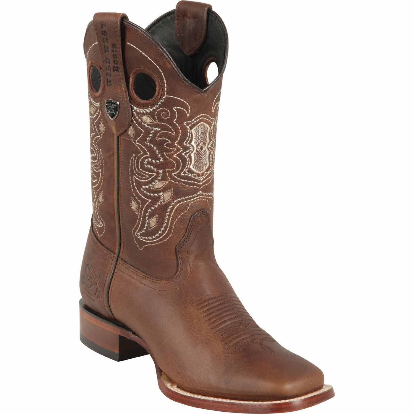 Men's Wild West Genuine Leather Ranch Toe Boots 282499 — MensUSA