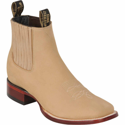 Men's Wild West Genuine Leather Ranch Toe Short Boots 282BM63