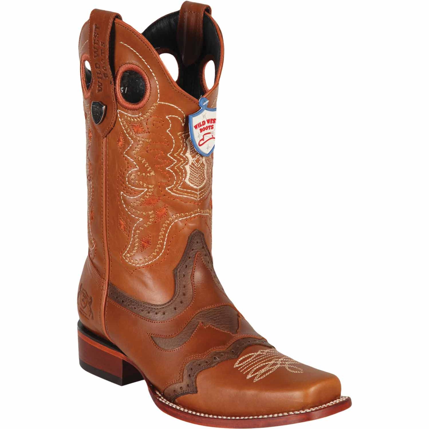Men's Wild West Genuine Leather Rodeo Toe Boots 281TC38 — MensUSA