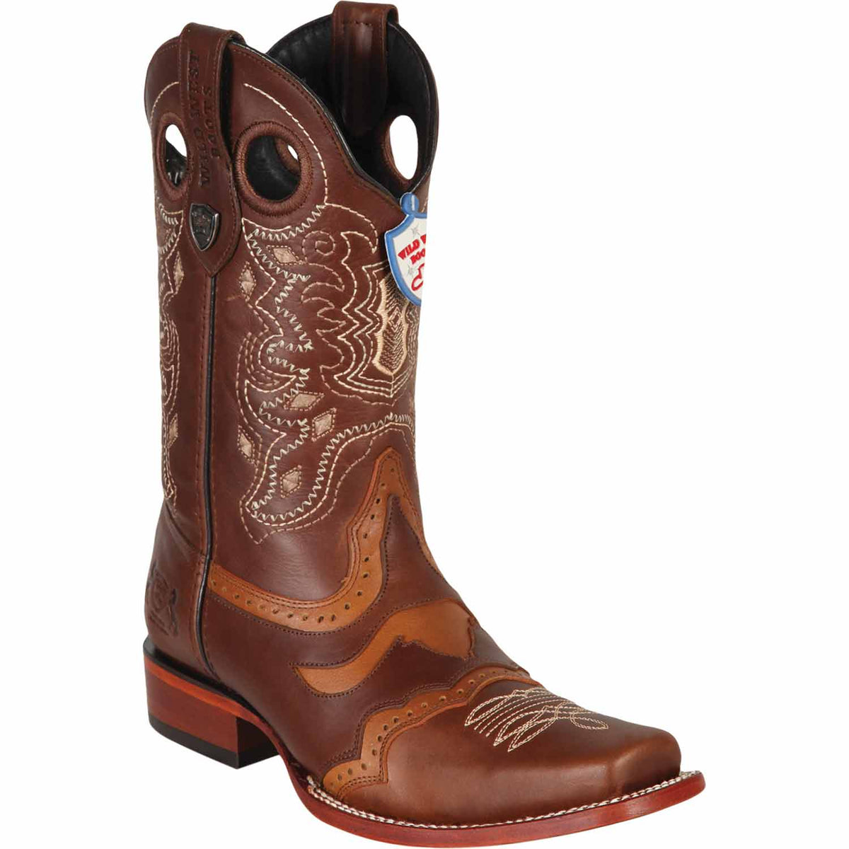 Men's Wild West Genuine Leather Rodeo Toe Boots 281TC38 — MensUSA