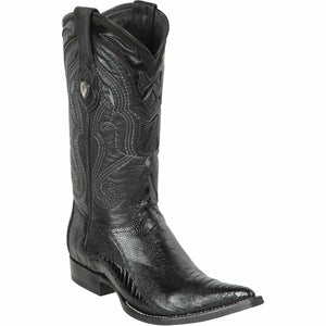 Men's Wild West Ostrich Leg Skin 3X Toe Boots 29505-A