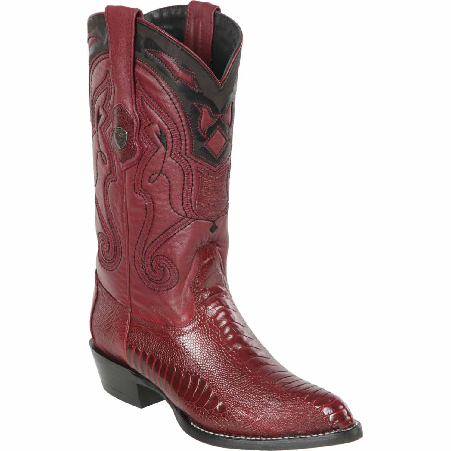 Men's Wild West Ostrich Leg Grasso Skin 3X Toe Boots 295G05