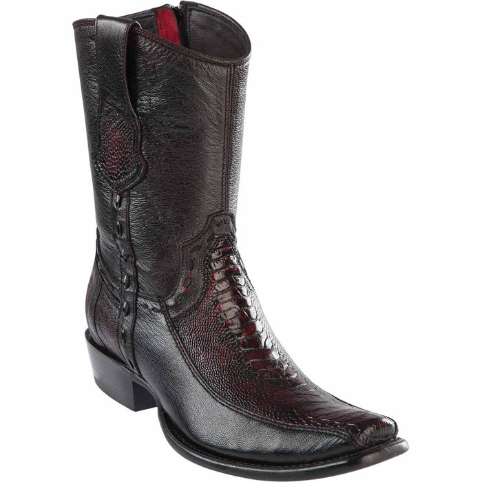 Men's Wild West Ostrich Leg with Deer Dubai Toe Short Boots 279BF05