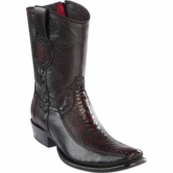 Men's Wild West Ostrich Leg with Deer Dubai Toe Short Boots 279BF05