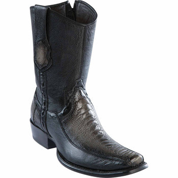 Men's Wild West Ostrich Leg with Deer Dubai Toe Short Boots 279BF05