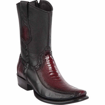 Men's Wild West Ostrich Leg with Deer Dubai Toe Short Boots 279BF05