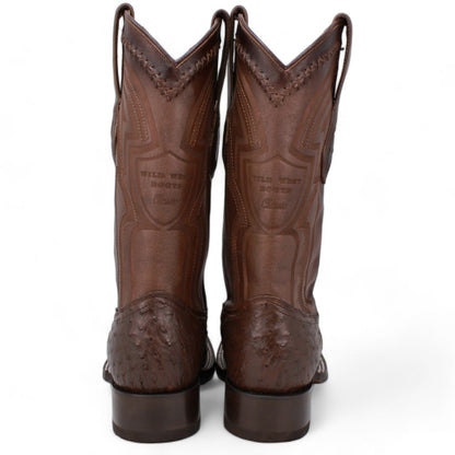 Men's Wild West Ostrich Skin Ranch Toe Boots 2824L03