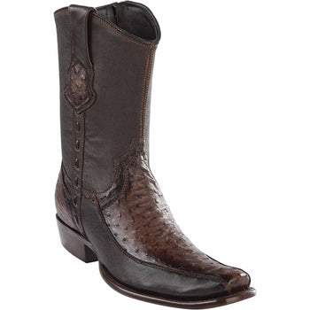 Men's Wild West Ostrich with Deer Dubai Toe Short Boots 279BF03