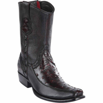 Men's Wild West Ostrich with Deer Dubai Toe Short Boots 279BF03